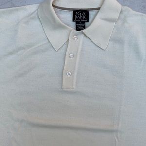 Jos A Bank Signature Collection 100% Merino Wool Cream Sweater